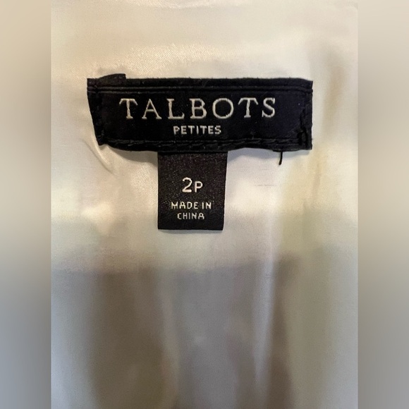 Talbots Petites Green Leaf Print Fit & Flare Dress 2P - Picture 4 of 8